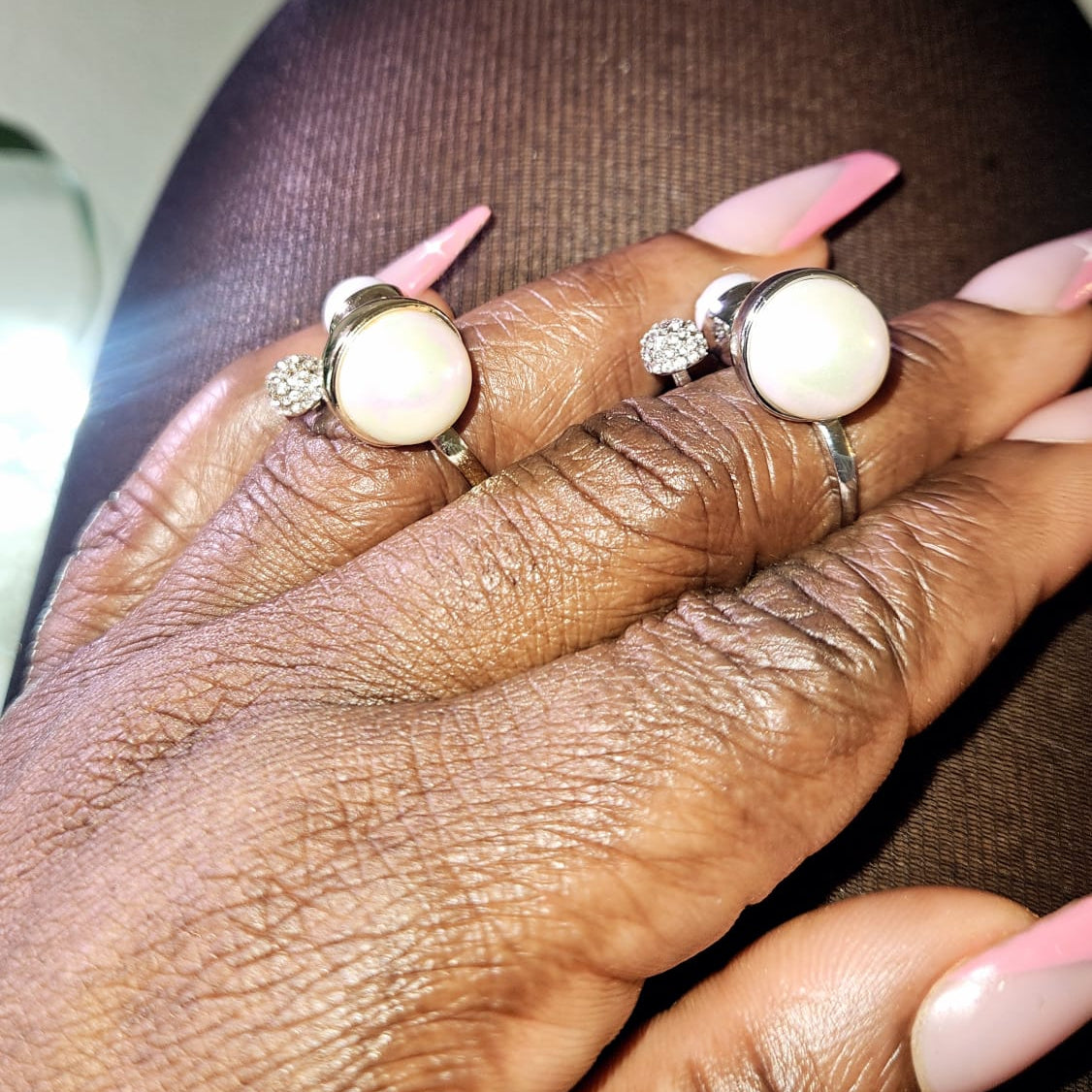 PEARL AND RHINESTONE RING SWP LOOK 037