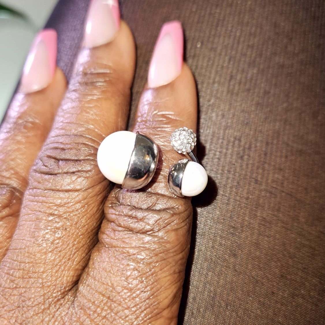 PEARL AND RHINESTONE RING SWP LOOK 037