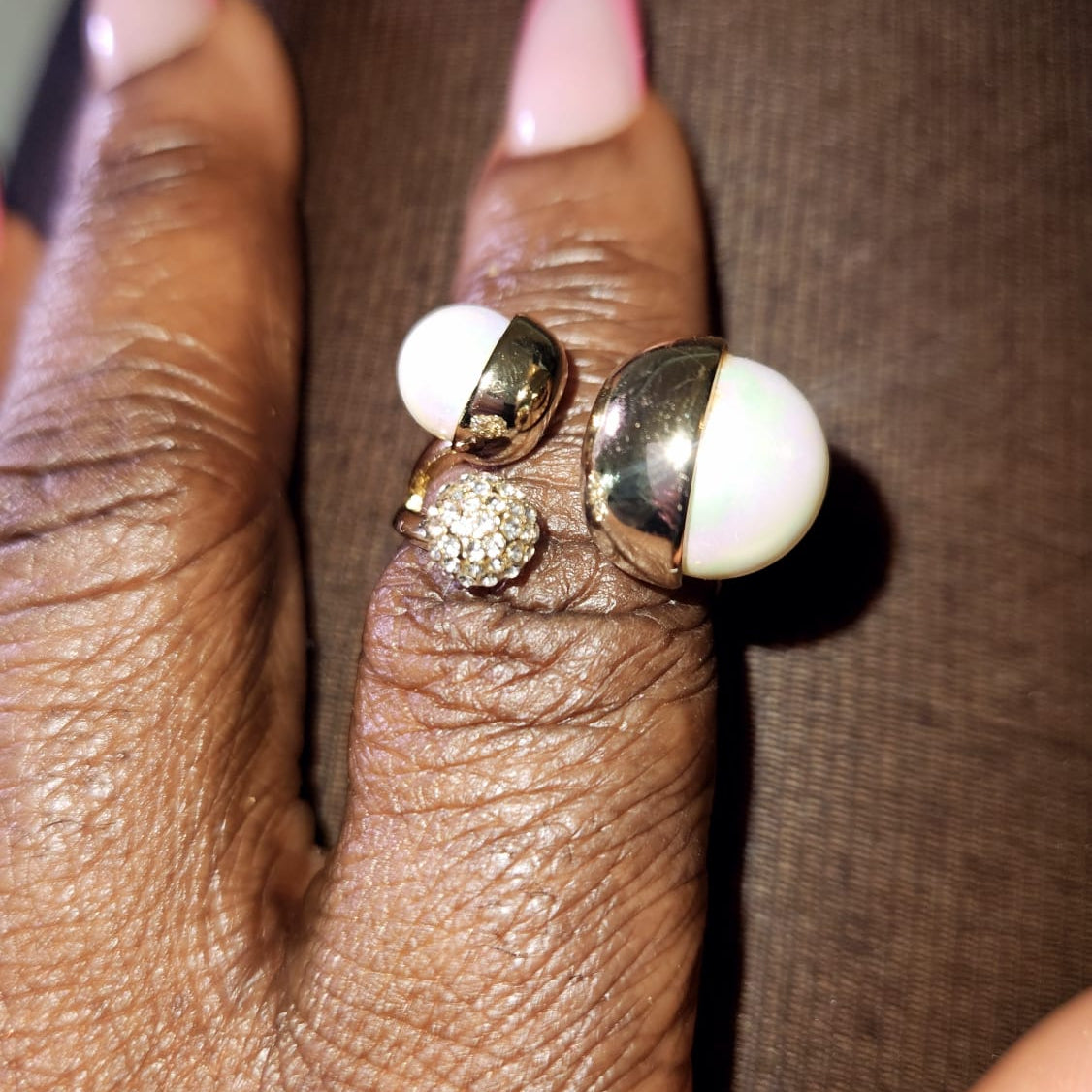 PEARL AND RHINESTONE RING SWP LOOK 037