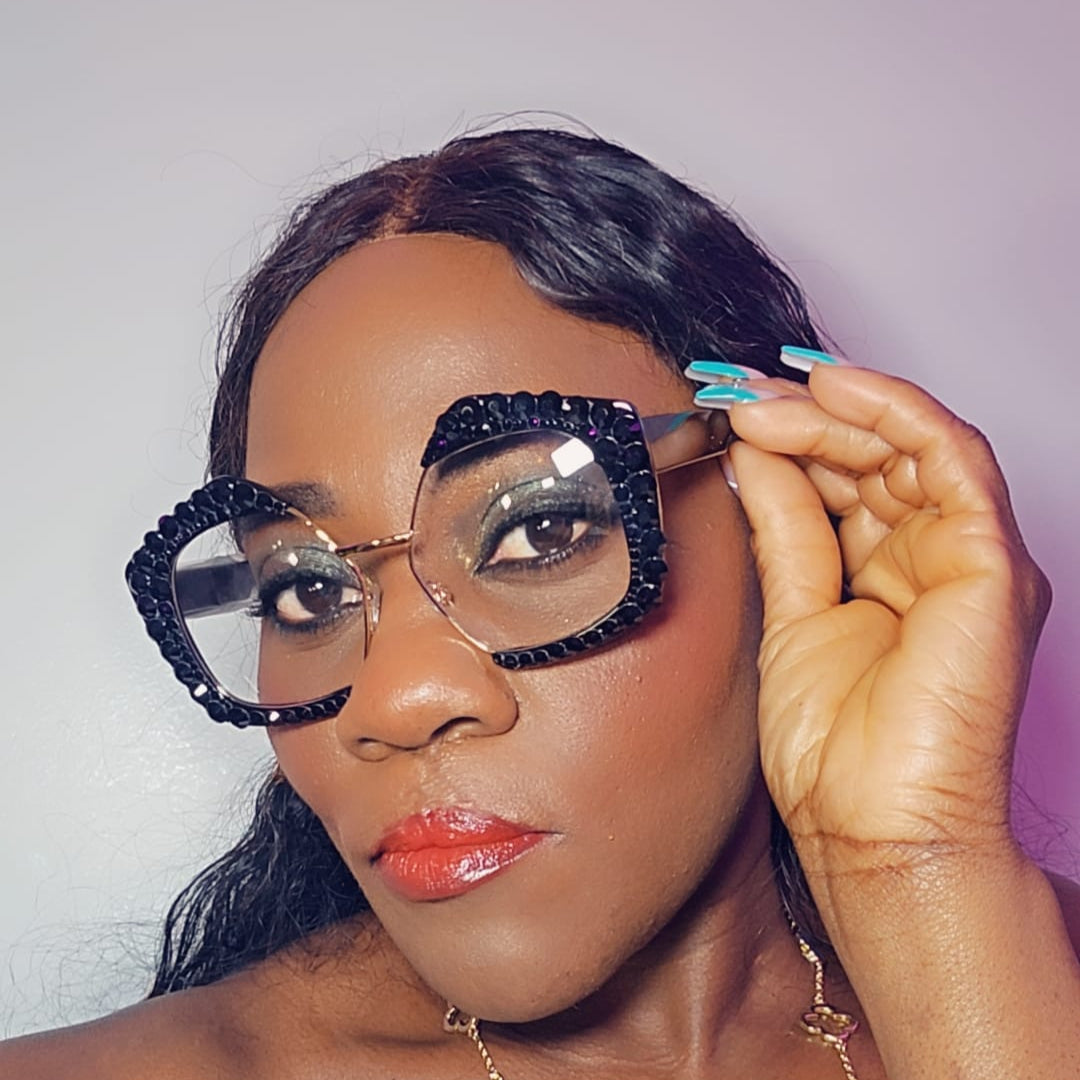 OVERSIZE RHINESTONE RETRO GLASSES