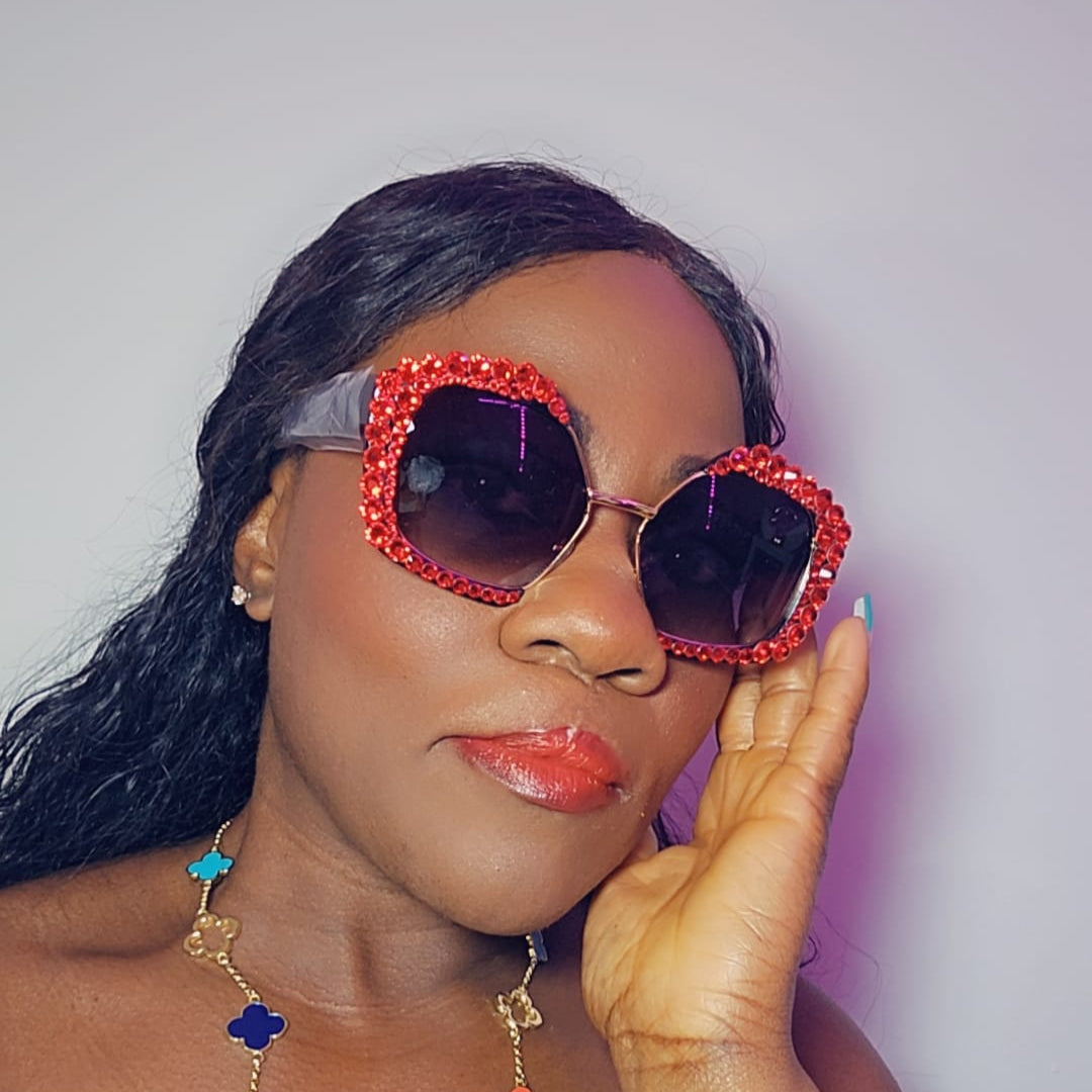OVERSIZE RHINESTONE RETRO GLASSES