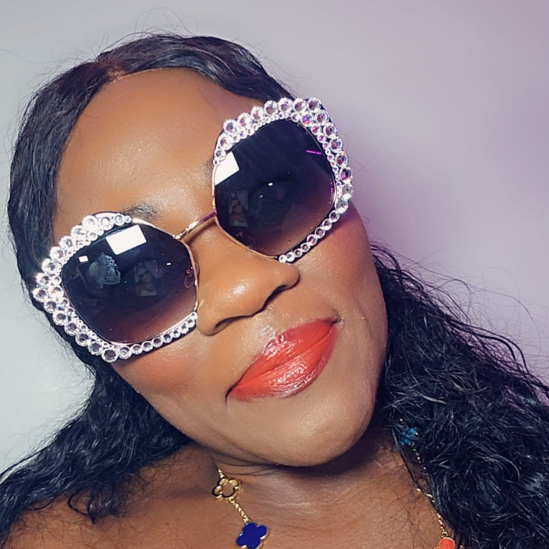 OVERSIZE RHINESTONE RETRO GLASSES