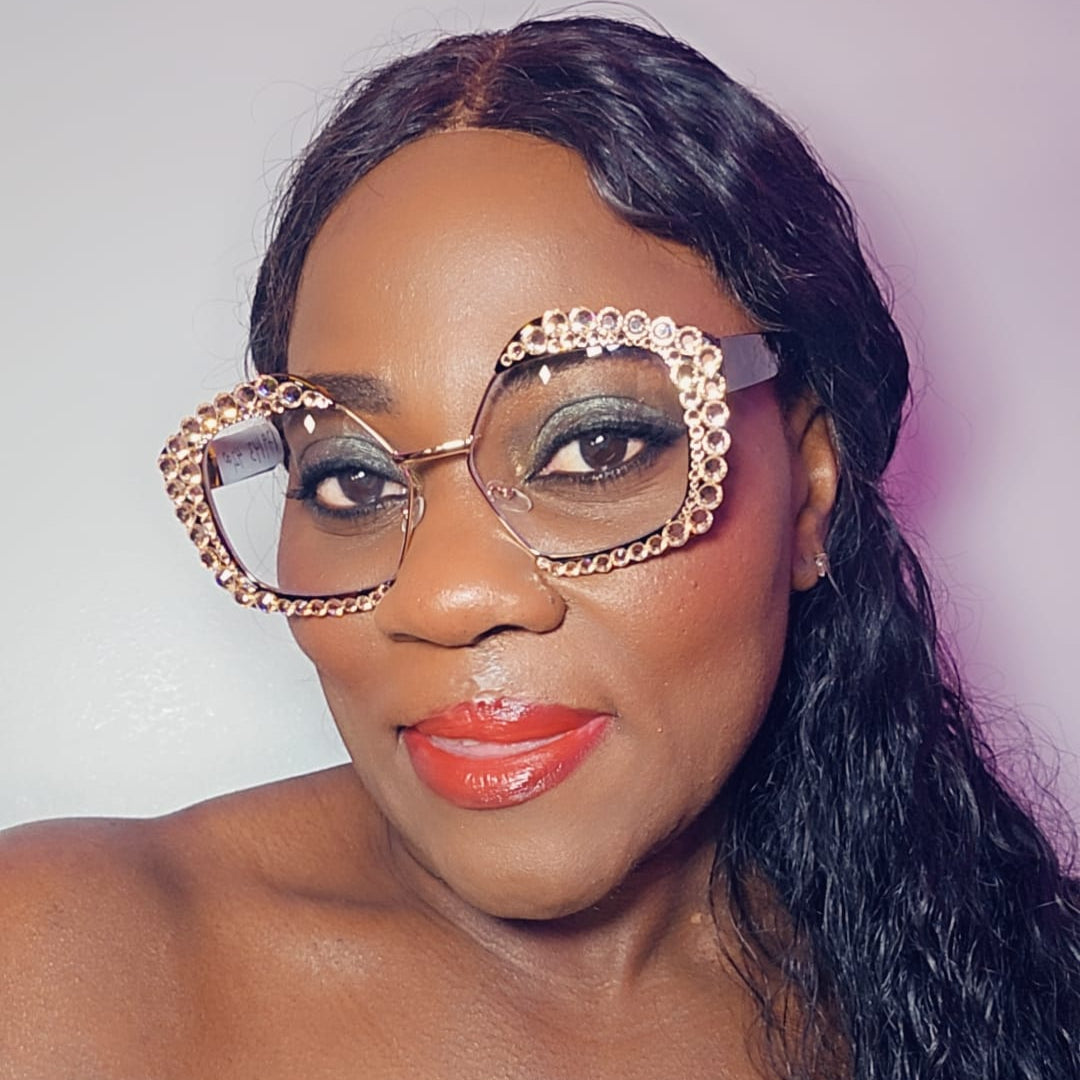 OVERSIZE RHINESTONE RETRO GLASSES