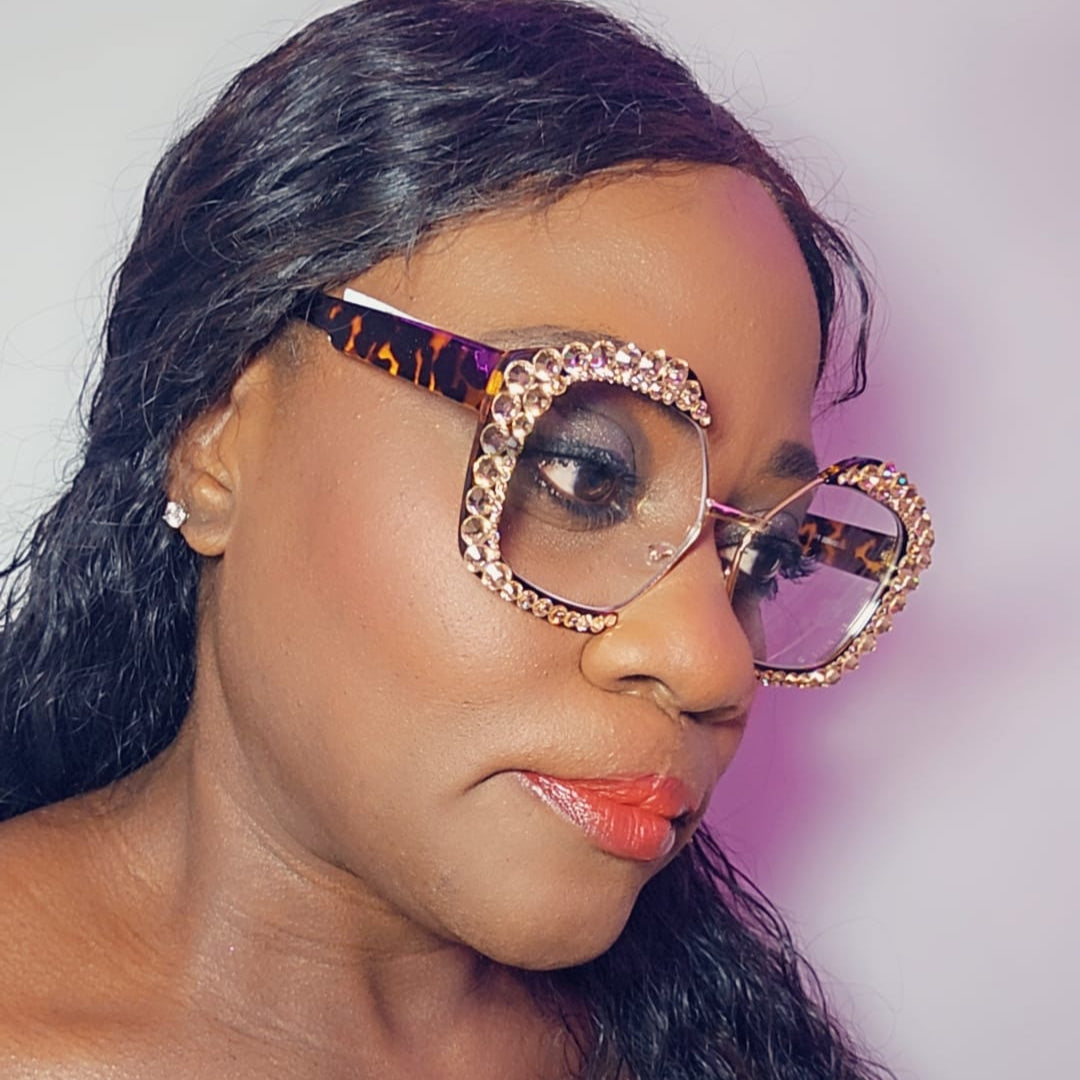 OVERSIZE RHINESTONE RETRO GLASSES