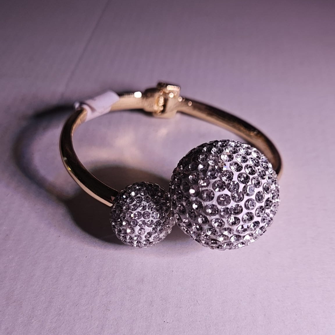 DOUBLE RHINESTONE BALL BRACLET