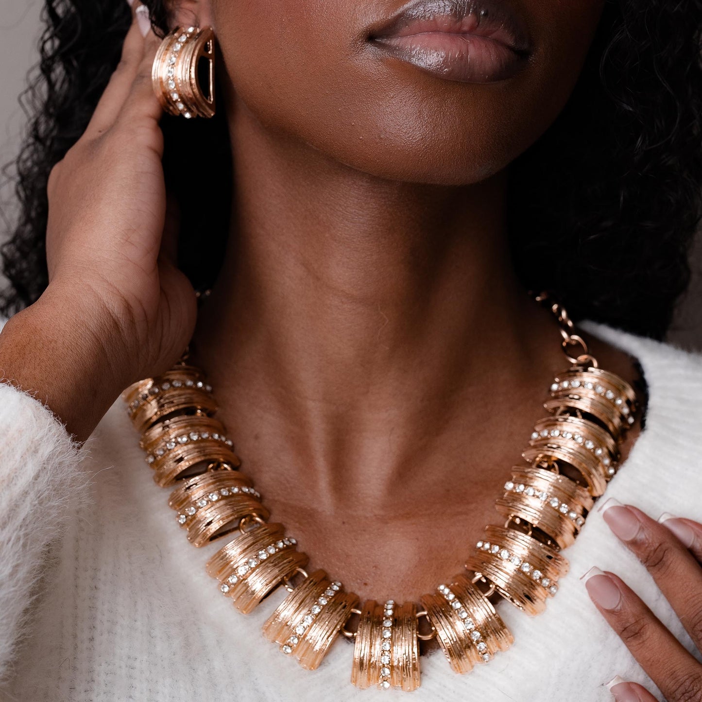 SPACER RHINESTONE NECKLACE SET