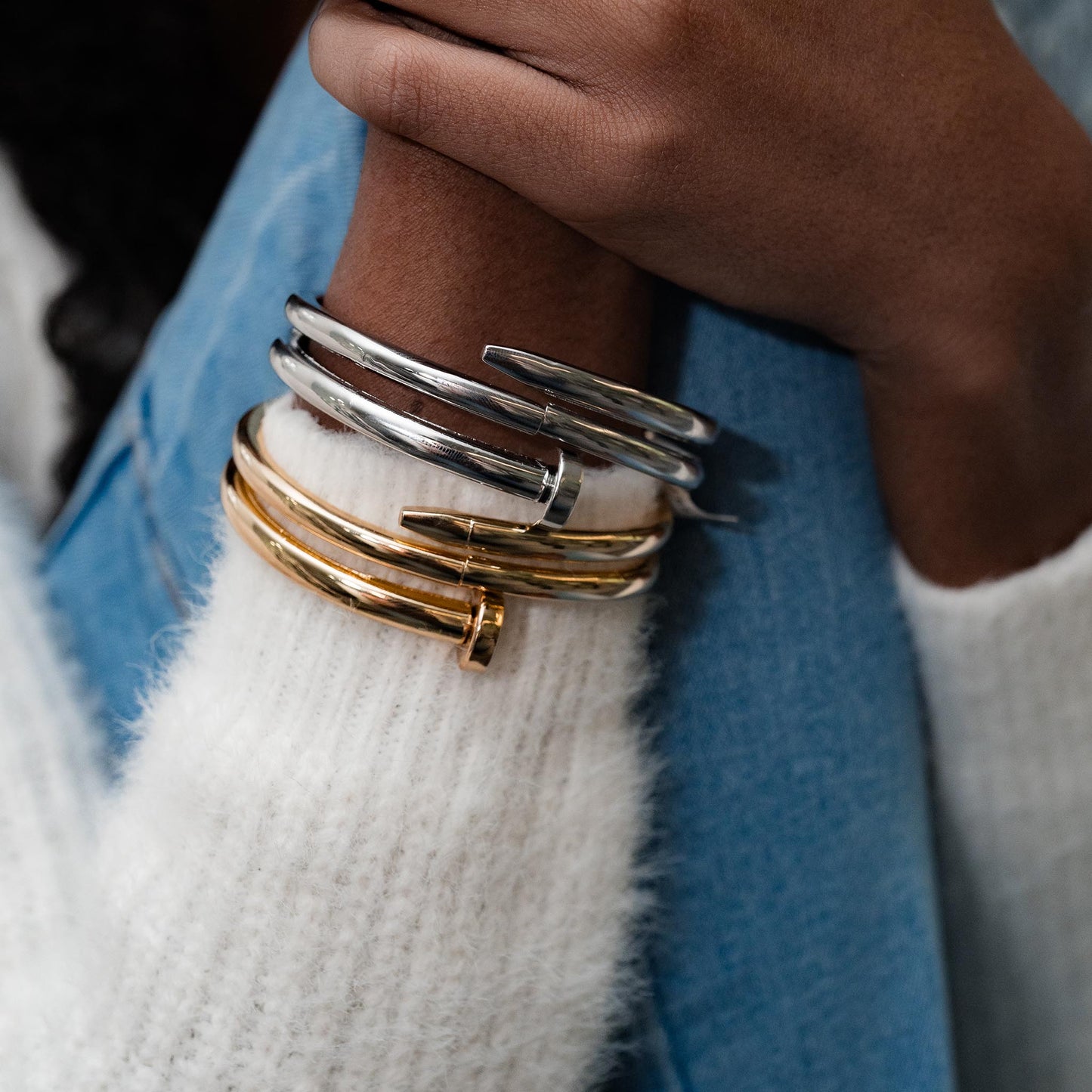 DOUBLE LAYERED INSPIRED NAIL BRACELET SWP LOOK 004