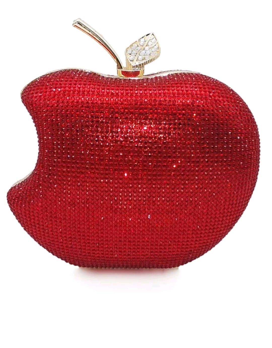 RHINESTONE APPLE CLUTCH BAG