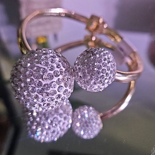 DOUBLE RHINESTONE BALL BRACLET