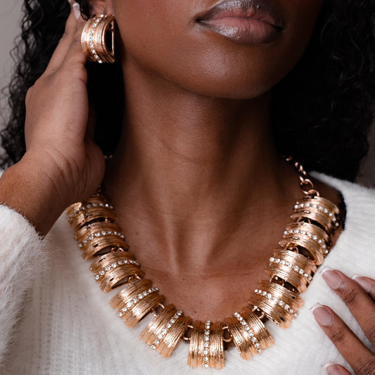 SPACER RHINESTONE NECKLACE SET