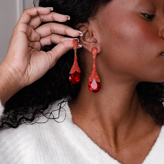 RHINESTONE  DROP EARRING SWP LOOK O35