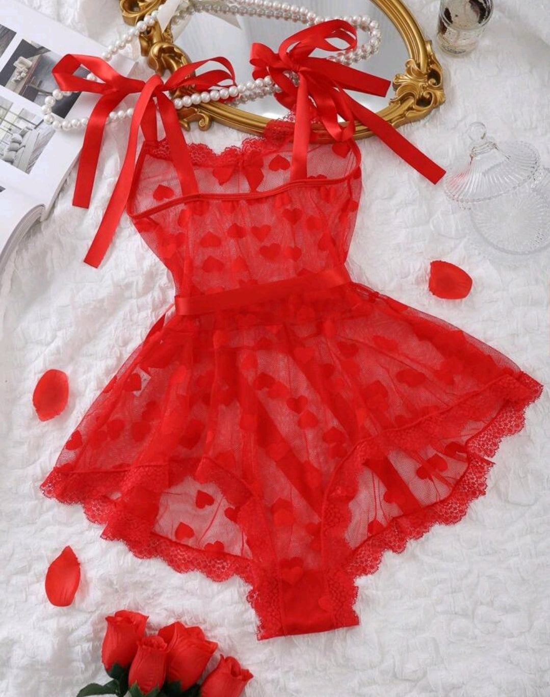 TWO PIECE MESH BODYSUIT LINGERIE